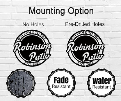 Personalized Patio Signs Outdoor Custom Deck Signs and Decor Outdoor Welcome to Our Backyard Bar And Grill Sign Wall Decor Backyard Metal Sign Personalized Outdoor Signs for Patio Housewarming Gift