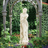 YOLENY 51'' Large Outdoor Garden Nymph Statue, Goddess of Spring Flowers, Roman Style Sculptures Decorations, Religious Garden Statue for Patio Lawns