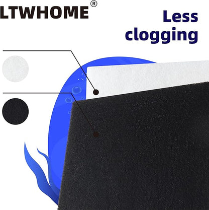 LTWHOME Value Pack of Polyester and Carbon Filter Pads Fit for Danner 12202 Pondmaster PM 1000 and PM 2000 (Pack of 6)