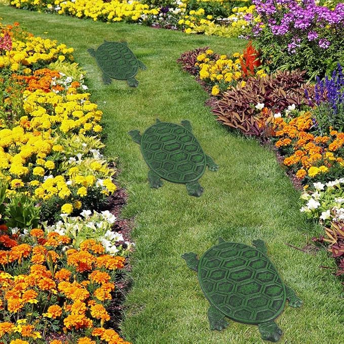 MDLUU Cast Iron Stepping Stone, Turtle Stepping Stone, Decorative Tortoise Flagstone for Lawn, Yard, Garden Walkway