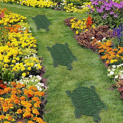 MDLUU 3-Pack Turtle Stepping Stone, Cast Iron Flagstone, Decorative Tortoise Stepping Stone for Garden Walkway, Flower Bed