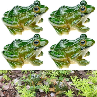 4 PCS Miniature Frog Statue, Outdoor Garden Figurines Decoration, Mini Cute Figures for Patio Yard Micro Landscape Fairy Garden Ornaments