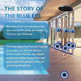 BWINKA Blue Evil Eye Amulet Wind Chimes Bells Outdoor Decor,Metal Windchimes for Garden Patio Backyard Home Decor…