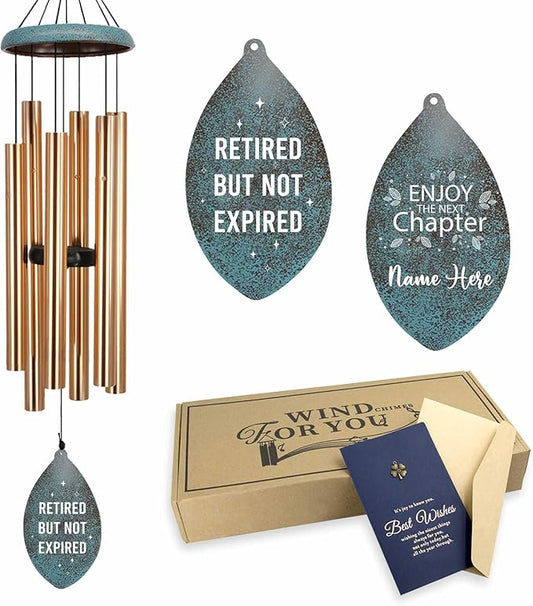 ASTARIN Personalized 35" Happy Retirement Wind Chimes, Retirement Wind Chimes Gift for Women/Men Teacher Coworker 2025, Going Away Farewell Gifts, Deep Tone Larde Wind Chime(Produced in USA)