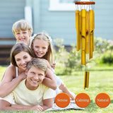 Bamboo Wind Chimes 38" 6 Pipes, Handcrafted Wooden Wind Chime Bring a Unique and Soothing Melody, Create a Zen Atmosphere for Outdoor Indoor Decor, Thanksgiving Day Gifts for Sympathy, Memorial