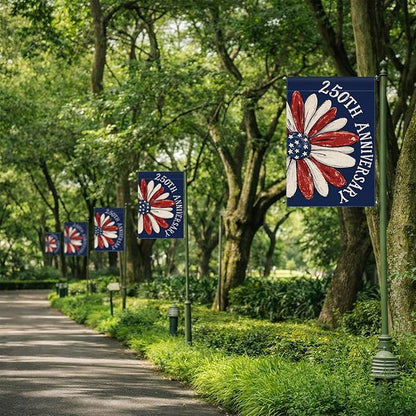 250th Anniversary America Garden Flag, 250 Anniversary USA Flag Patriotic Banner 250 Years of Freedom Yard Sign 4th of July Double-Sided Waterproof 1776-2026 Commemorative Flag 12x18 Inch
