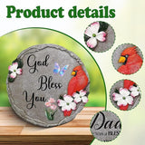 God Bless You-Resin Stepping Stone,Outdoor Garden Pathway Decoration,Round Red Hummingbird Decorative Stone for Garden,Walkway Sculpture Yard Art for Patio,Home Decor