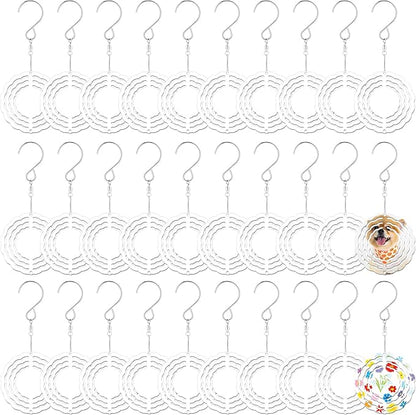 30 Pcs Sublimation Wind Spinner Blanks 3 Inch Bulk Aluminum Metal Ornaments Sublimation Blanks Hanging Wind Spinners Indoor Outdoor Spinner Suspension Decoration for Yard,Garden,Porch,Gift