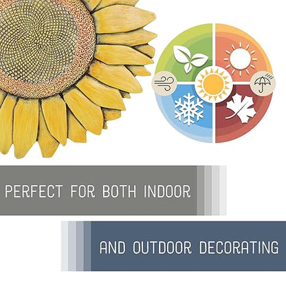 Magnolia Garden 12-Inch Sculpted Golden Sunflower Decorative Stepping Stone – 3D Floral Resin Garden Walkway Tile – Vibrant Yellow Flower Outdoor Accent