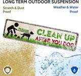 Please Clean Up After You Dog Sign - Vintage Funny Metal Tin Sign for Indoor or Outdoor Use Garden Yard Signs 4x16 Inch