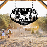 Personalized Metal Farm Sign, Customized Family Name Ranch Sign, Large Last Name Sign for Farmhouse Decoration, Outdoor Farm Wall Art, Welcome Sign, Entrance Gate Sign, Farm Lovers Gift, Garden Decor