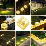 JKIMK Solar Brick Lights Outdoor Waterproof Patio Brick Lights Garden Decor for Outside 6 Packs for Patio,Yard,Walkway,Pathway Decor