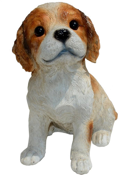 Cavalier King Charles Spaniel Puppy S by Michael Carr Designs - Outdoor Puppy Dog Figurine for Gardens, patios and lawns (80092)