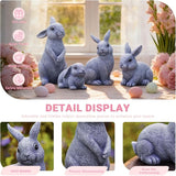 Nacome Bunny Statues for Outdoor Easter Decor: Outside Set of 4 Rabbit Fairy Garden Sculptures for Lawn Porch Patio Balcony Yard Ornaments - Gifts for Mom Grandma
