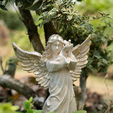 Angel Garden Statue, 16.1 inch Decorative Figurine, White Indoor Outdoor Decor for Patio, Lawn, Cemetery