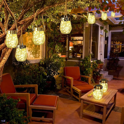 Solar Lantern Outdoor, 2 Pack Hanging Solar Lights Outdoor Waterproof, Upgraded 60 LED Lanterns Decorative Outdoor Garden Decor for Yard Pathway Patio Christmas Halloween, Warm White, ‎LD01