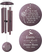 Memorial Wind Chimes for Loss of Lover One, Mom, Dad, Outside Deep Tone 30/36/45 inch Windchimes in Memory of a Loved One, Sympathy Gifts for Bereavement Produced in USA