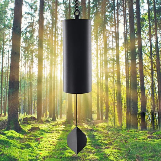 Wind Chimes for Outside Deep Tone, Deep Resonance Serenity Bell Wind Chimes,Metal Windbell, Weather Resistant Modern Wind Chimes for Patio Garden Porch, Black