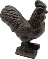 Comfy Hour 3.5" Cast Iron Rooster Figurine, Rustic Farmhouse Kitchen Decor, Vintage Brown Chicken Statue for Indoor Outdoor Garden Shelf Mantel, Country Home Office Ornament, 1 pc