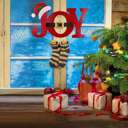 Morning View Christmas Joy Garden Stakes Decorations Metal Joy Yard Sign Outdoor Lawn Ornaments Xmas Yard Stake Holiday Winter Wall Decor for Patio Pathway Outside Red 19 Inches Tall