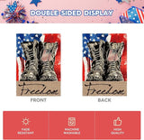 AVOIN colorlife Freedom Boots House Flag 28x40 Inch Double Sided, Patriotic 4th of July Independence Memorial Day Veteran Soldier Yard Outdoor Flag