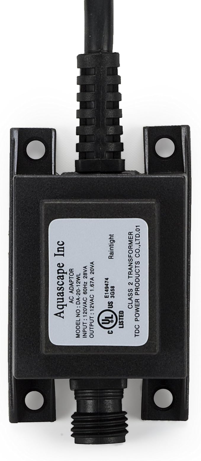 Aquascape LED Transformer 20 Watt 12 Volt for Pond Water Feature Waterfall Landscape and Garden 98485