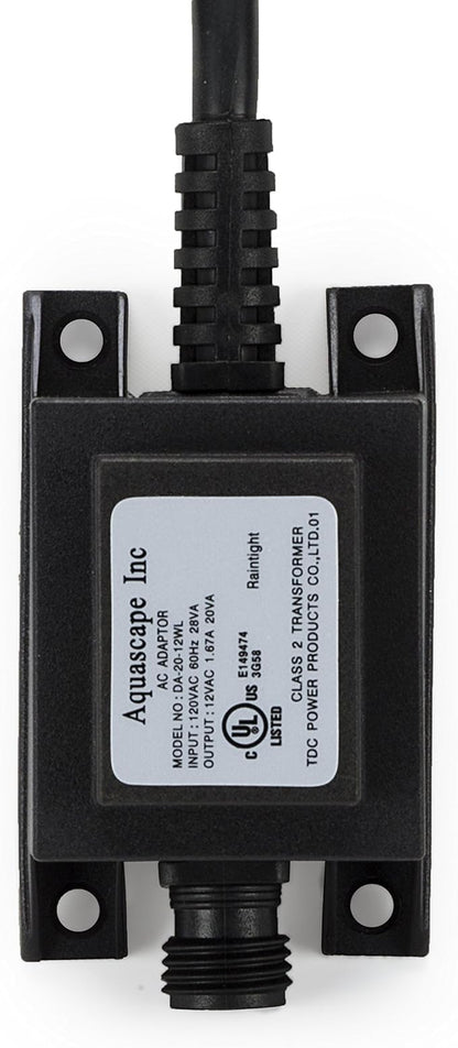 Aquascape LED Transformer 20 Watt 12 Volt for Pond Water Feature Waterfall Landscape and Garden 98485