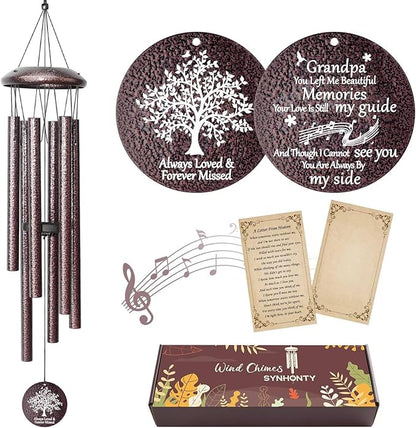 Memorial Gifts for Loss of Grandfather, 25''Memorial Wind Chimes for Loss of Grandpa,Sympathy Gifts for Loss of Grandfather, Bereavement, Condolence, Remembrance Gifts,Windchimes in Memory of Grandpa