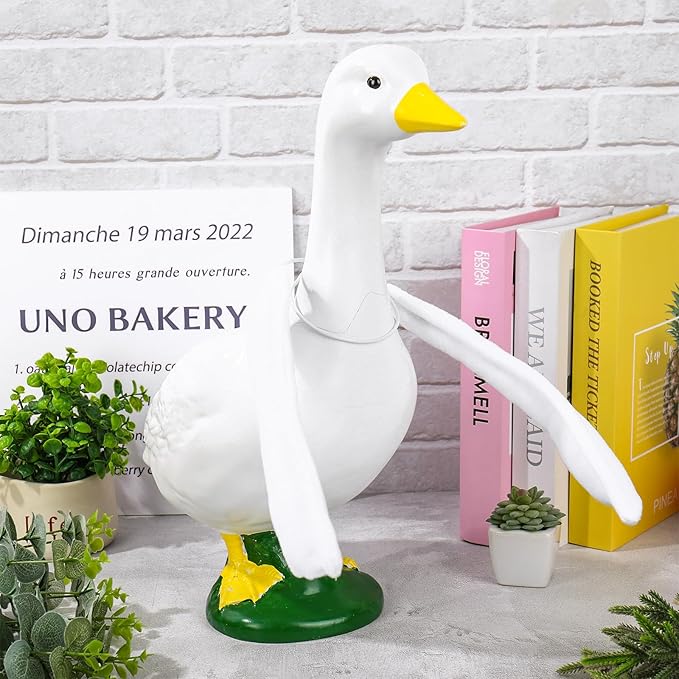 JarThenaAMCS Poseable Goose Wings for 23" - 28" Porch Goose Outfit Accessories White Wings for Fall Christmas Party Outdoor Patio Yard Lawn Decoration