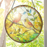 FLAGWIX Red Cardinal Gifts for Women Men - Stained Glass Window Hanging 8 in - Sun Catchers Indoor Window for Home Decor, Sympathy Bereavement Cardinal Memorial Gift Ideas, Red Cardinals Stain Glass