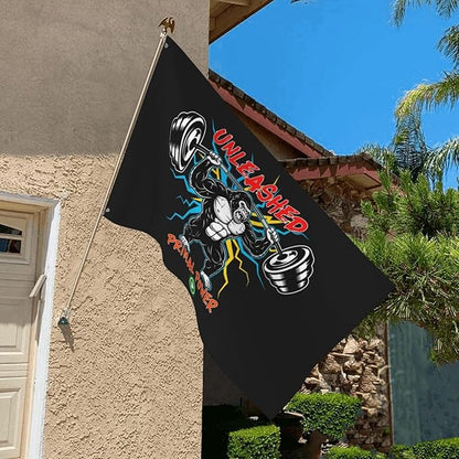 Gorilla Flag Outdoor Heavy Duty Gym Banner Double Sided 3x5 Ft Fitness Workout Flags with Brass Grommets for Room Decor, Bedroom, Garden, House Decoration