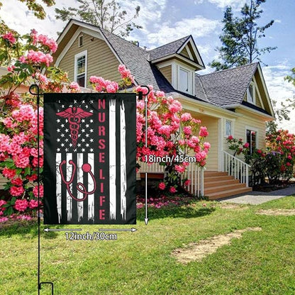 Nurse Garden Flag Double Sided Vertical 12×18 Inch Nurse Day Garden Flag Banners Double Sided For Lawn Patio Yard Garden Home Outdoor Decor -3