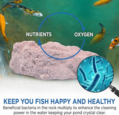Magic Pond Rocks, Fish Tank Rocks for Enhancing Water Clarity with Your Regular Cleaning Routine, Fish Friendly Aquarium Rocks, All Natural Aquarium Decor, Small - Up to 750 Gallons