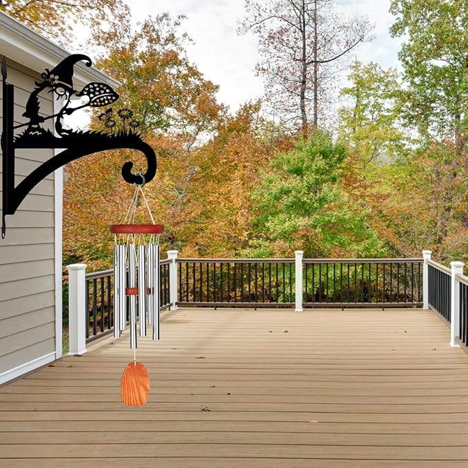 Heavy Bracket for Chimes,Not Easy to Break, Can be Used for Metal Hummingbird Feeder Stand, Wind Chime Hanger. Plant Hanger Indoor are More Lovely （Midget Chasing Butterfly） to Decorate Your Home
