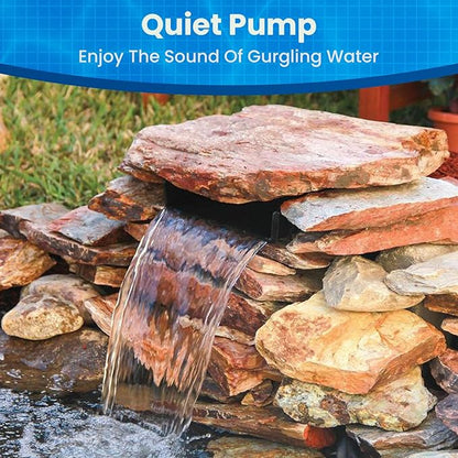 Biling 12 Inch Waterfall Spillway Kit, 304 Stainless Steel Waterfall Box, 40W 660GPH Submersible Pump, 9.8FT Corrugated Tubing, Adjustable Flow for Wide Sheet Waterfall, Stream & Rock Wall