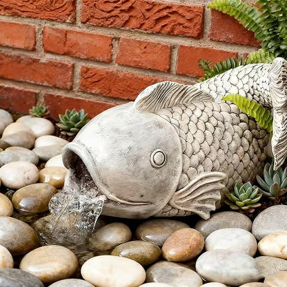 Fish Gutter Guardian Downspout Extender - Decorative Rainwater Splash Block Statue with Realistic Stone Finish,for Garden,Yard Lawn Drainage Decor