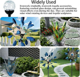 Jesokiibo 2PCS Solar Globe Lights Cracked Glass Ball,Garden Decor Outdoor Waterproof,Globe Lighting for Tequila Sculpture Metal Agave Plant Home Decor Balcony Backyard