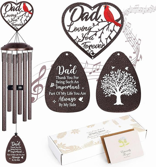 YHmall Memorial Dad Gifts, 36 Inch Wind Chimes for Outside, Birthday Fathers Day Sympathy Gift from Daughter Son, Large Windchimes for Home Decor