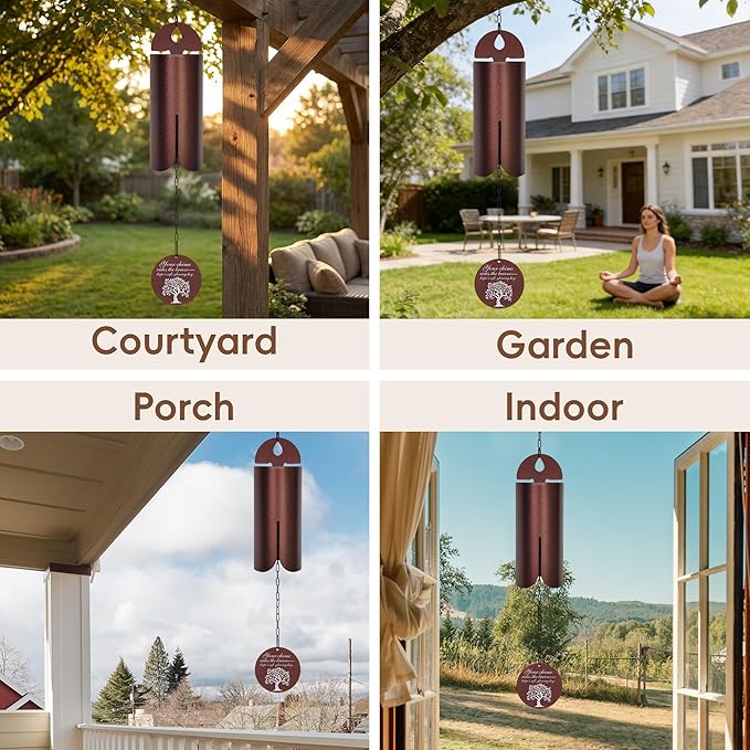 Wind Chimes for Outside Deep Tone - 27" Heroic Windbell,Memorial Windchimes Outdoors Hanging Decor for Patio Yard Porch Garden,Large Wind Chime Home Decoration,Sympathy Windchime Gifts for Women