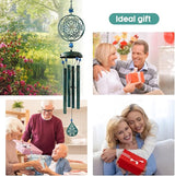 Wind Chimes for Outside Zen Atmosphere Wind Chime Windchime Outdoors for Outdoor Garden Patio Decor with Mandala Design Windchime Gifts for Mother Grandma Sisters(6 Petal)