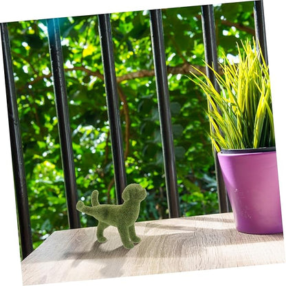 Yardwe Lifelike Outdoor Sculpture for Garden Patio Timeless European Style Decorative Animal Figurine Creative Green Flocking Design for Courtyard and Outdoor Spaces