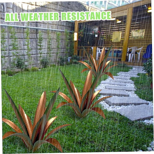Tequila Rustic Sculpture Agave Plant Metal Garden Ornament Garden Agave Art for Outdoor Yard Lawn Decor 13.78 inch Metal Plant