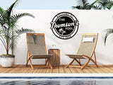 Personalized Welcome to Our Backyard Sign,Custom Patio Signs and Decor Outdoor, Metal Backyard BBQ Man Cave, Personalized Pool Name Decor