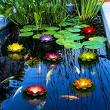 Waterproof Floating Lotus Light, 12PCS Floating Lily Light Water Activated 5 Inch Artificial Flowers Battery Operated for Wedding Pool Anniversary Garden Decoration(Mix-Color)