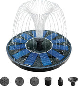 Solar Bird Bath Fountain Pump 5.2" | Floating Solar Fountain with 6V 1.2W Panel | Solar Water Pump for Bird Bath, Pond, Garden & Outdoor Water Features | 5 Spray Patterns