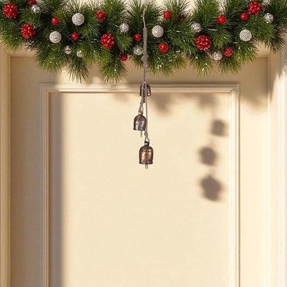 Wind Chimes for Outside – Metal Hanging Wind Bell Set with Bronze Finish, Rustic Entryway & Balcony Decor - 20" Farmhouse Wind Chimes - Indoor Outdoor Bells for Porch or Garden, Christmas Bells