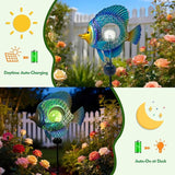 HONGLAND Solar Outdoor Lights -Metal Fish Decorative Stake- Garden Colorful LED Solar Path Lights for Lawn Path Yard Decoration Gift Idea