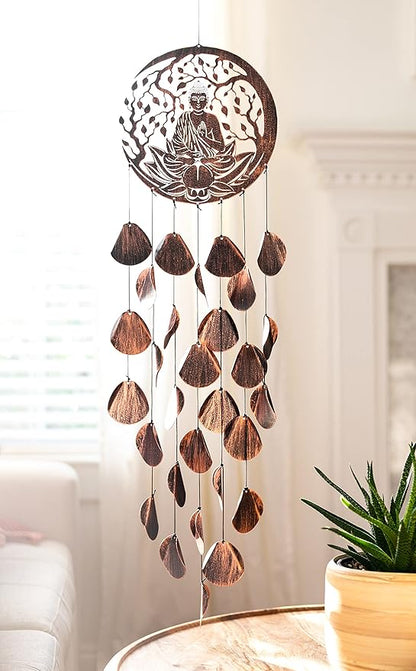 VP Home Shimmering Serenity Buddha Outdoor Garden Decor Wind Chime