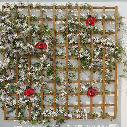 Outdoor Ladybird Craft Statue 3D Iron Ladybug Wall Hanging Decoration for Garden Patio Indoor Bedroom Living Room Adornment