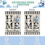 ORTIGIA Beach House Flag 28 x 40 Inch Double Sided Burlap Home Sweet Home Blue Anchor Starfish Seashell Coastal Ocean Yard Flag Summer Holiday Seasonal Outdoor Outside Decoration(Large)